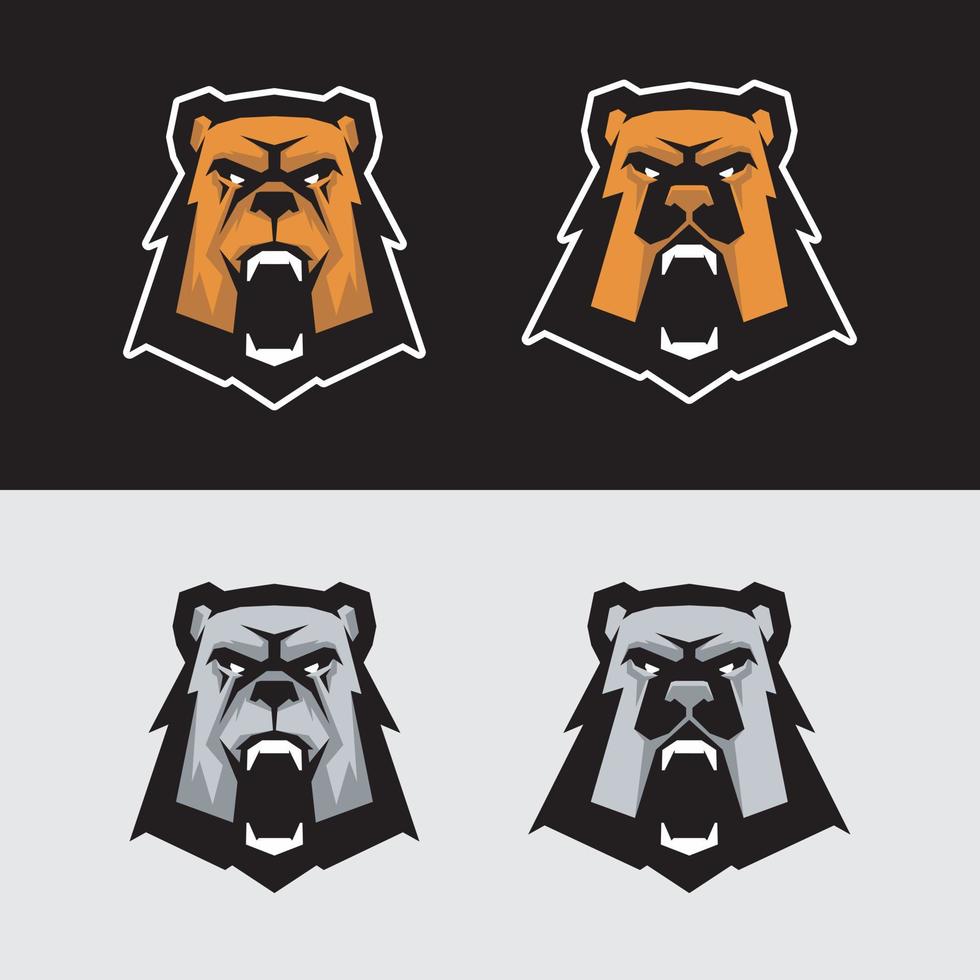 logotipo de esportes de cabeça de urso. ótimo para logotipos esportivos e mascotes de equipes. vetor