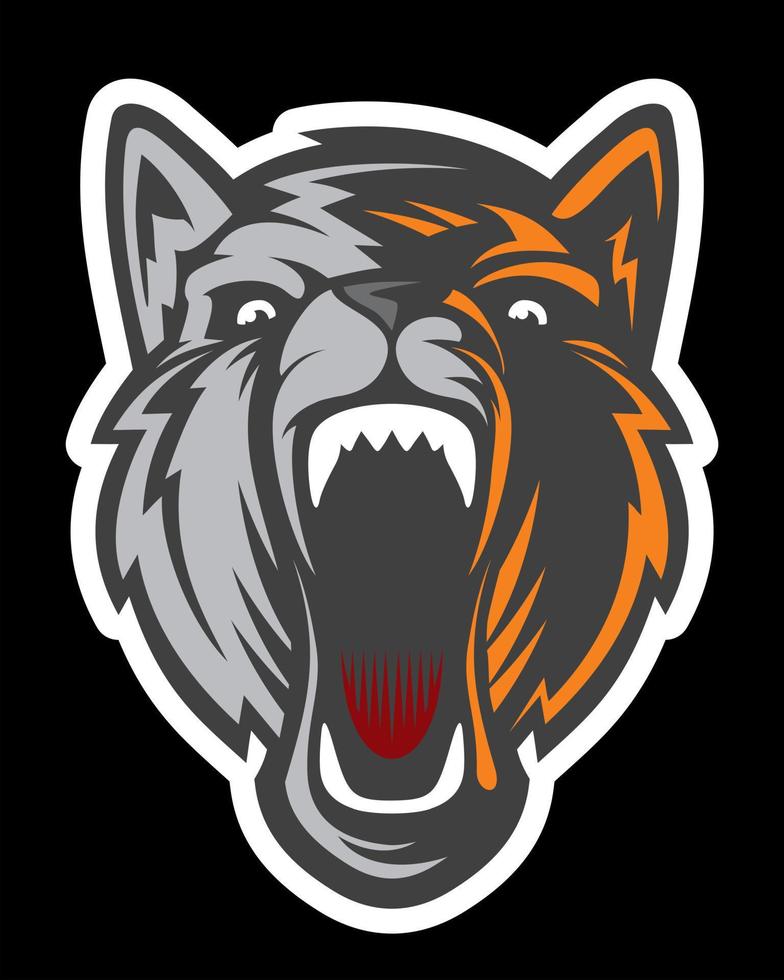 logotipo de cabeça de lobo. vetor de personagem de desenho animado. ótimo para logotipos de esportes e mascotes de equipe.