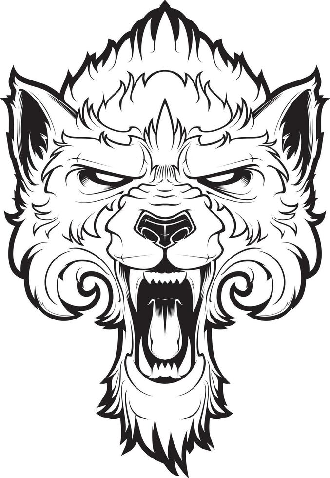 mascote do esporte do lobo rugindo vetor