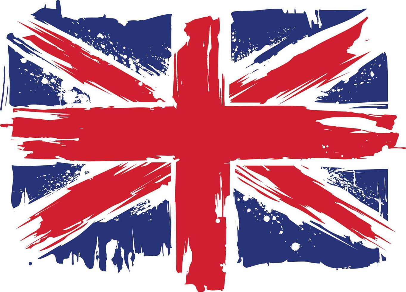 uma bandeira grunge splatted union jack do reino unido vetor