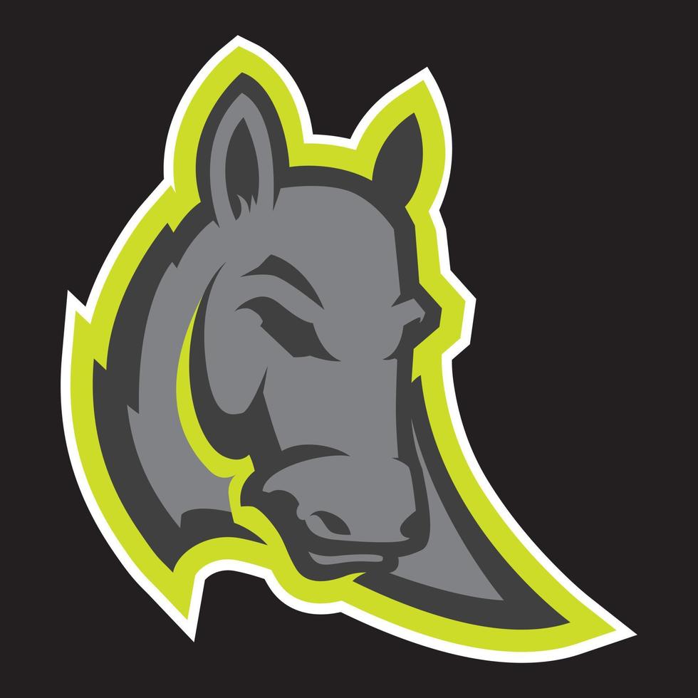 mascote cabeça de burro estilo logotipo, versão colorida. ótimo para logotipos de esportes e mascotes de equipe. vetor