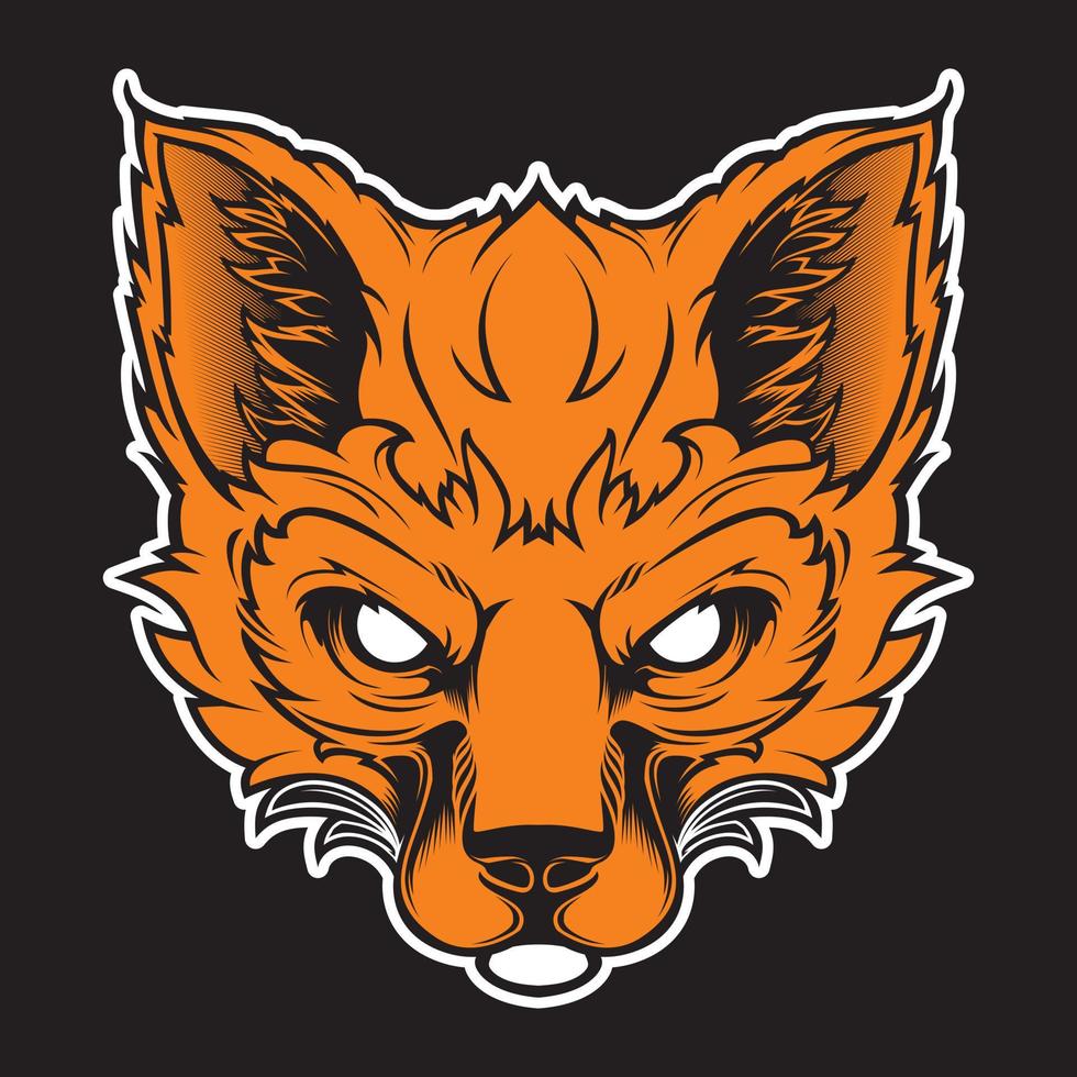 mascote de raposa para uma equipe esportiva em um fundo branco. ilustração vetorial. vetor
