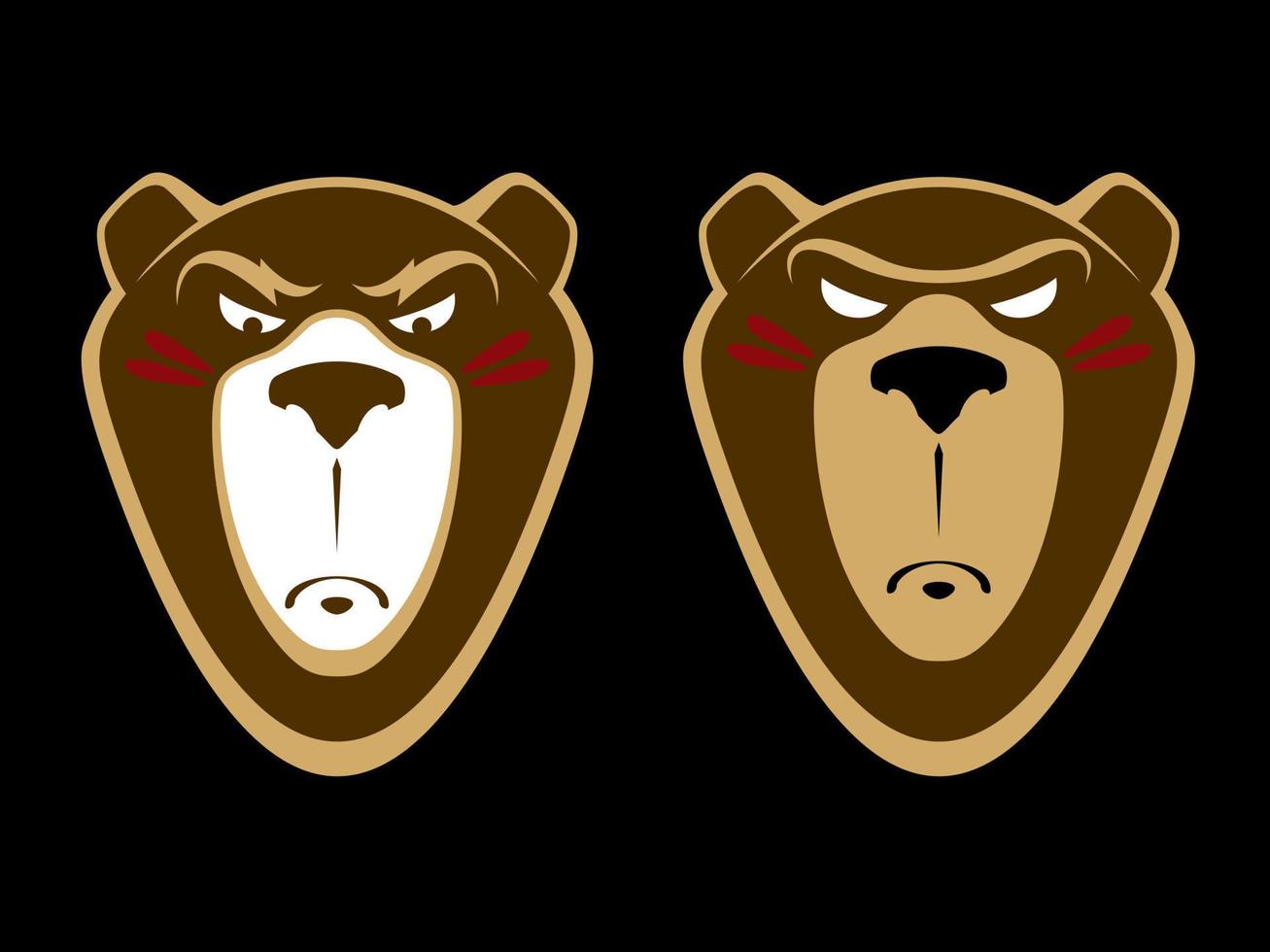 logotipo do urso pardo - ilustração vetorial, design de emblema em fundo azul vetor