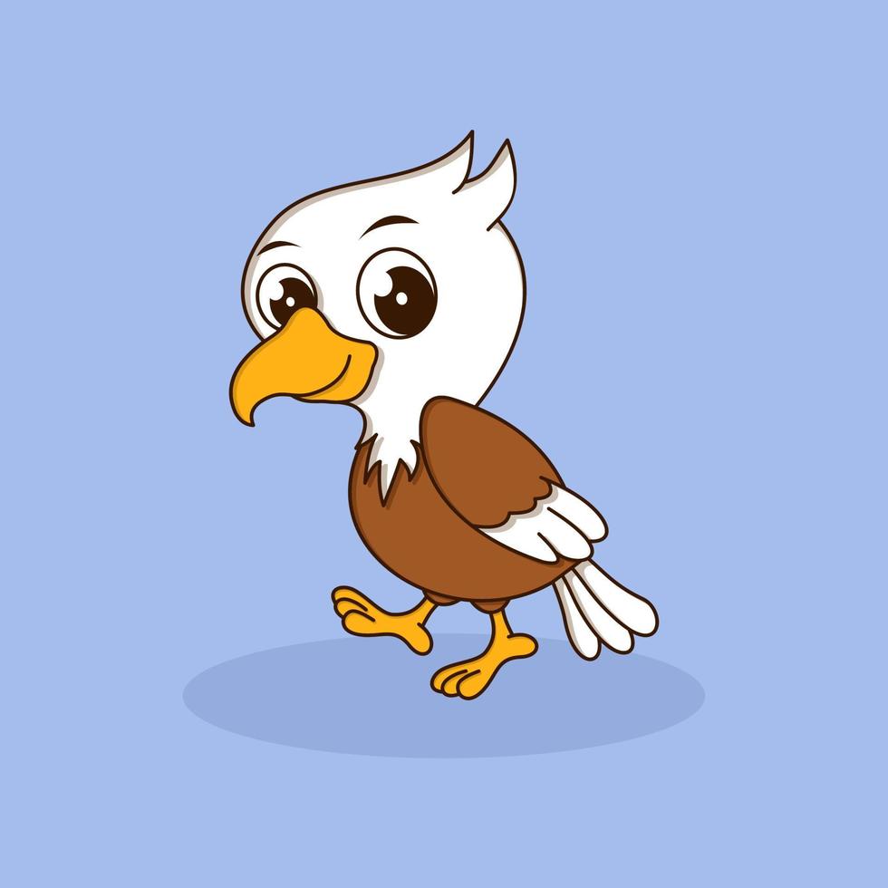 personagem de desenho animado de águia bebê fofo vetor