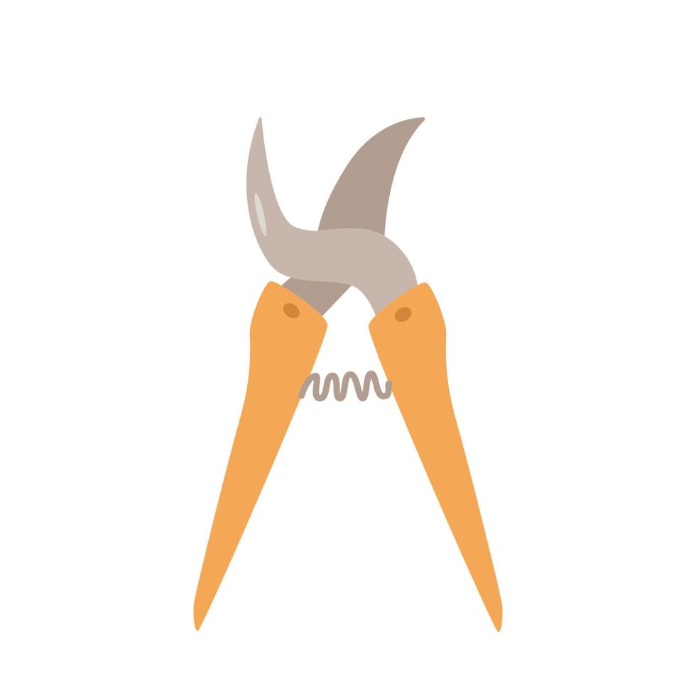 estilo de doodle de ilustração vetorial de podador. ícone, tesoura de jardim para cortar galhos. vetor