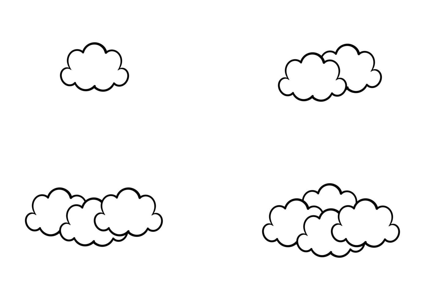 coleção de nuvens desenhadas à mão vetor