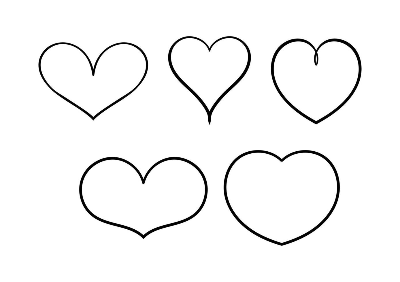 coleção de corações desenhados à mão em diferentes estilos vetor