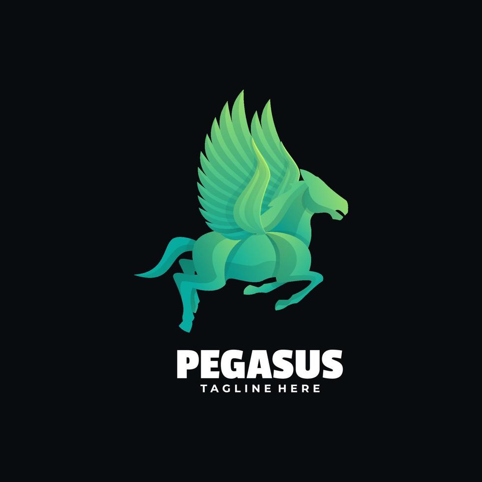 ilustração em vetor logotipo estilo colorido pegasus.