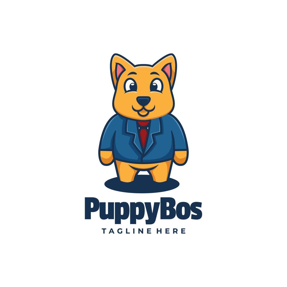 vetor logotipo ilustração cachorro chefe estilo mascote simples.