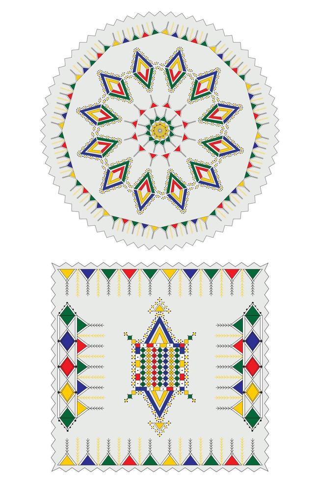tapete marroquino. sem costura padrão colorido de decorações geométricas berberes tradicionais vetor