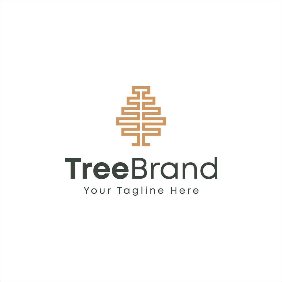 logotipo da árvore moderna vetor