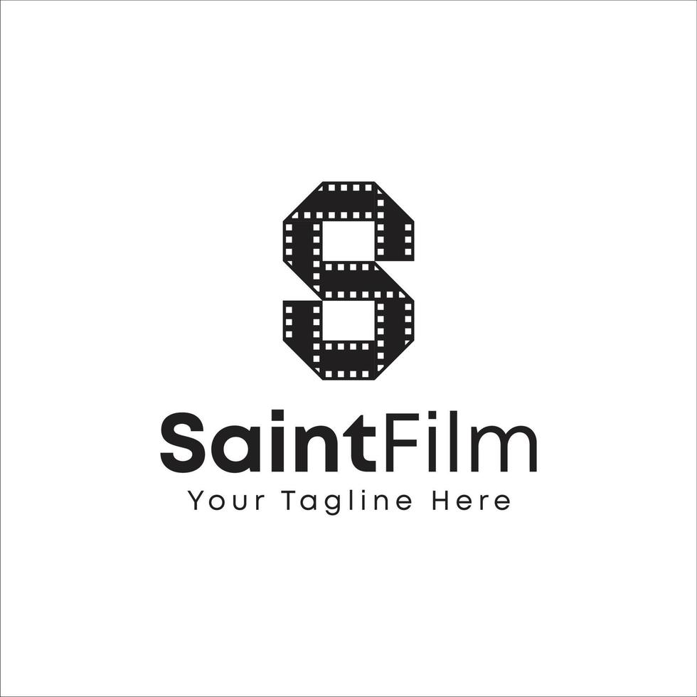 logotipo de filmes de filme de letra s vetor