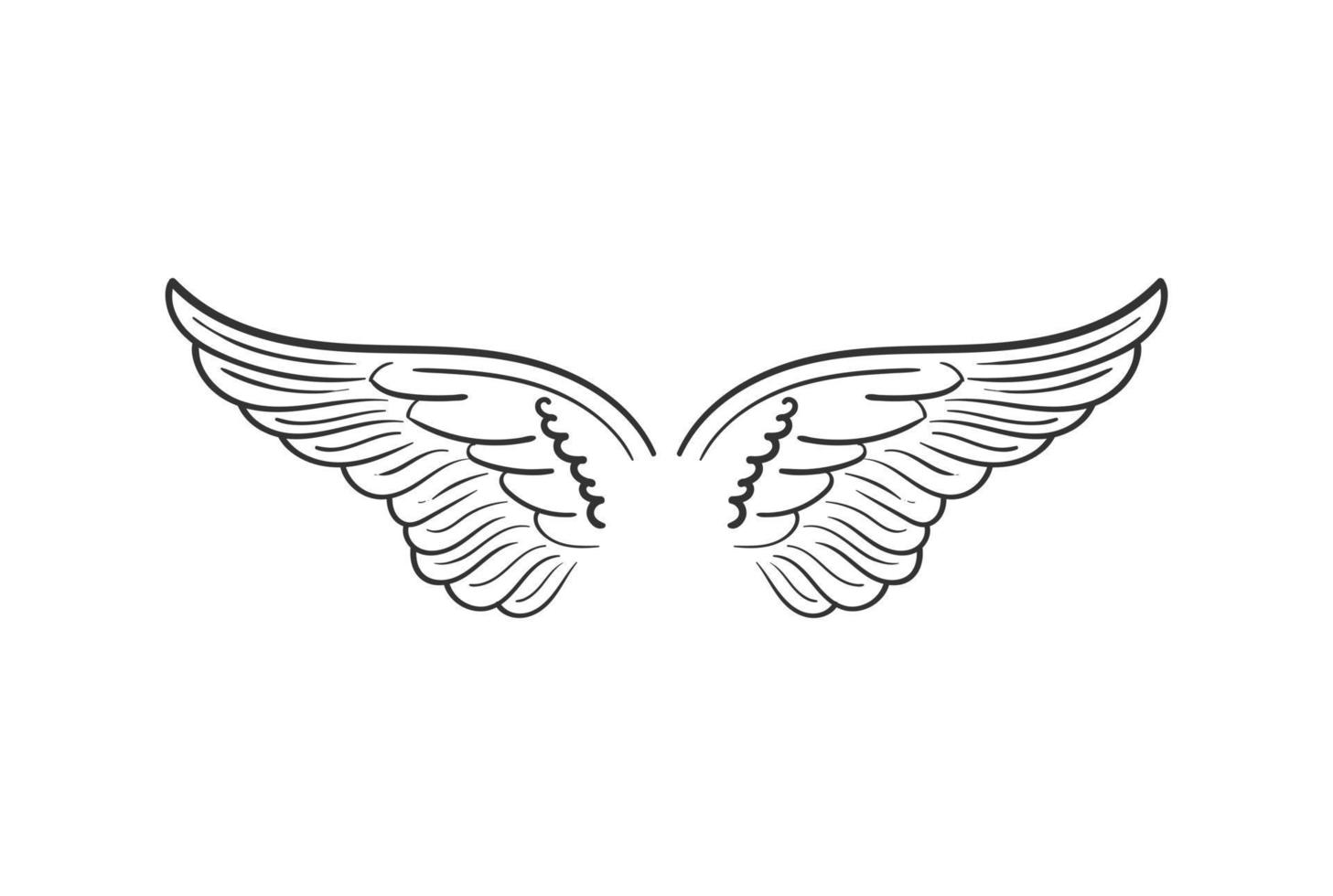 anjo espalhado vintage ou águia falcão falcão pomba pombo pássaro asas ilustração vetor de design de logotipo