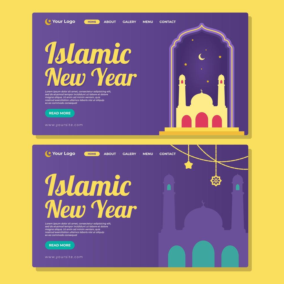 banner de ano novo islâmico simples vetor