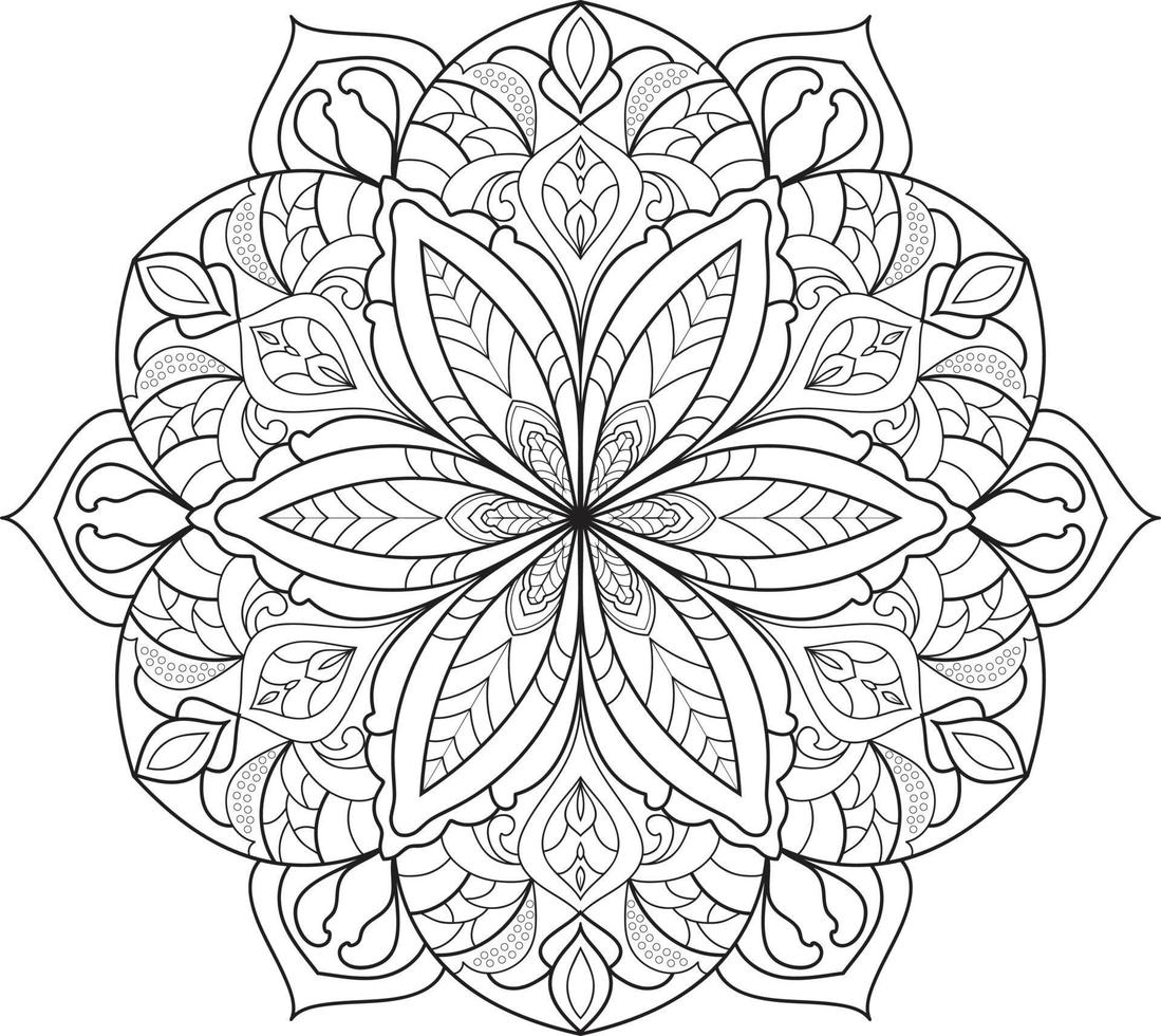 flor de mandala em vetor livre preto e branco