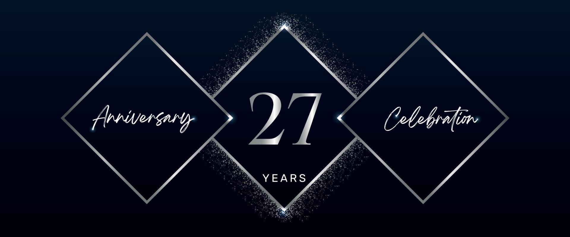 logotipo de comemoração de aniversário de 27 anos. design vetorial para eventos de comemoração de aniversário, festa de aniversário, cartão de felicitações, casamento, cartão de convite. vetor de design de modelo de aniversário de 27 anos