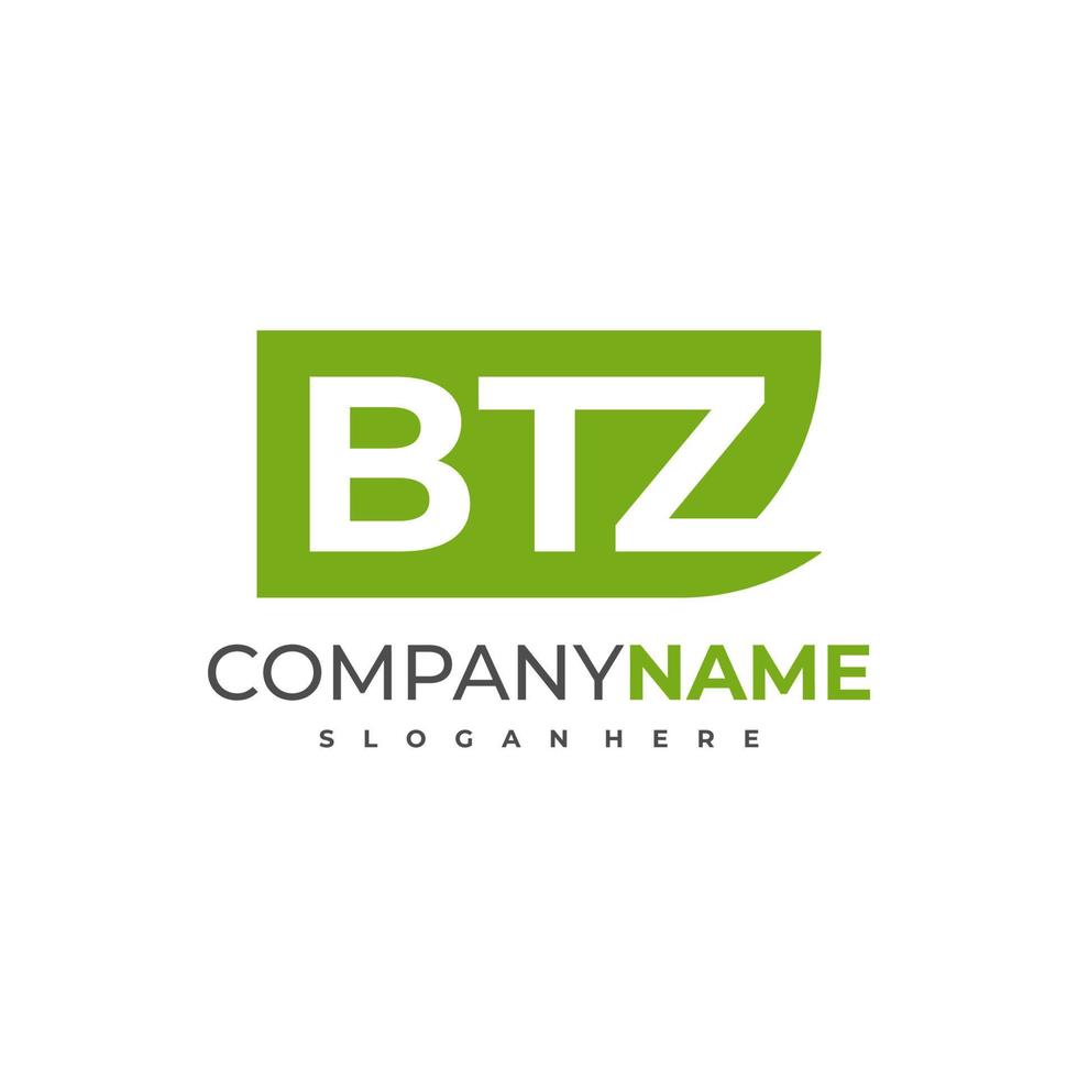 vetor de design de logotipo de letra btz, ilustração de modelo de conceitos de logotipo criativo btz.