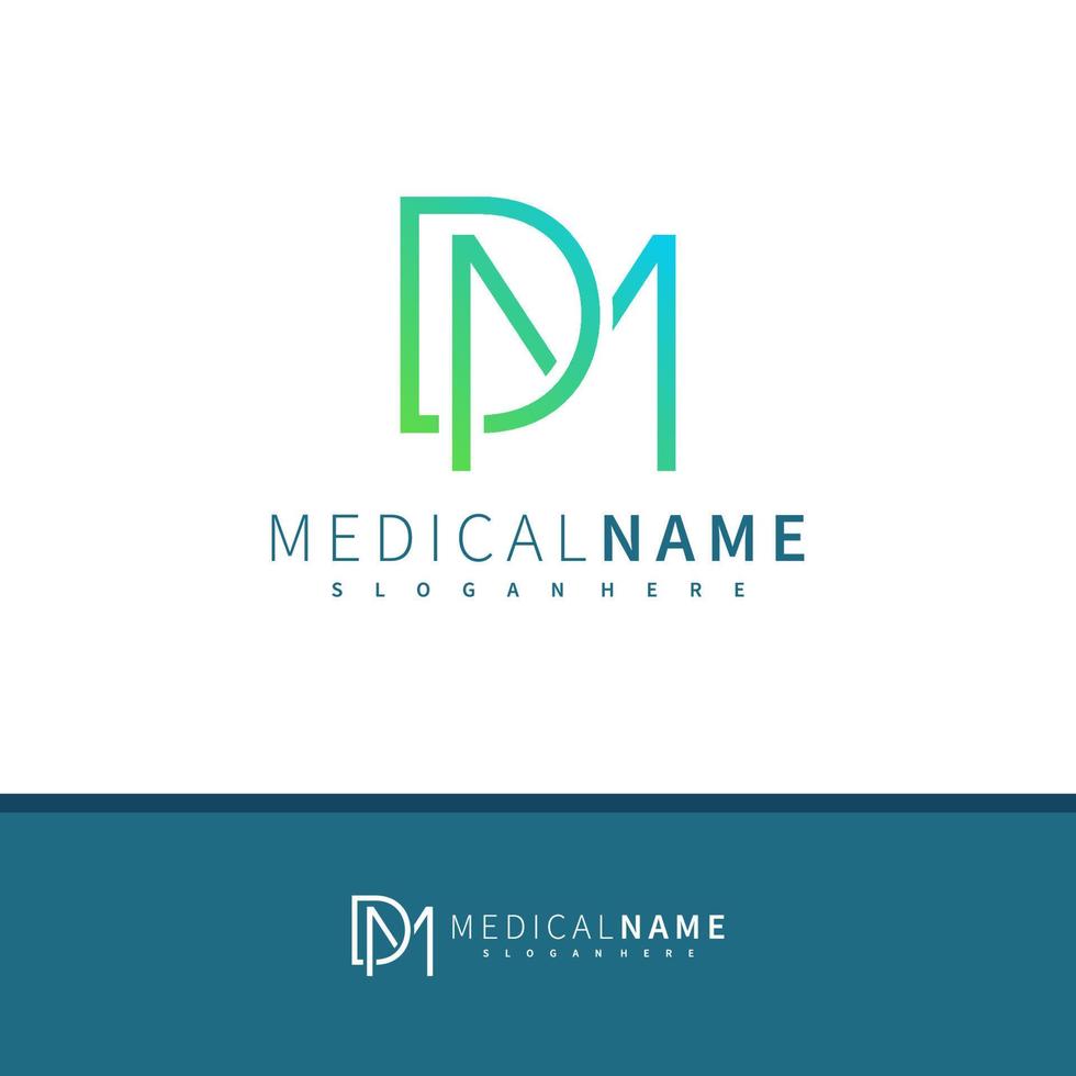 vetor de design de logotipo de letra dm, ilustração de modelo de conceitos de logotipo criativo dm.