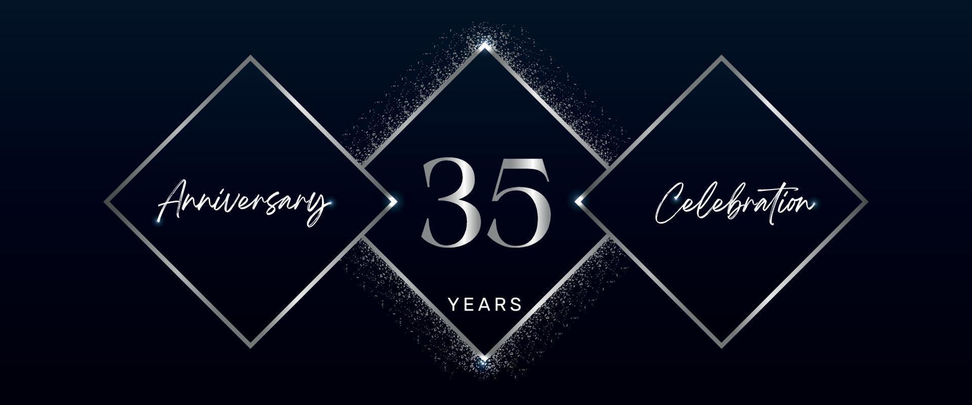 logotipo de comemoração de aniversário de 35 anos. design vetorial para eventos de comemoração de aniversário, festa de aniversário, cartão de felicitações, casamento, cartão de convite. vetor de design de modelo de aniversário de 35 anos