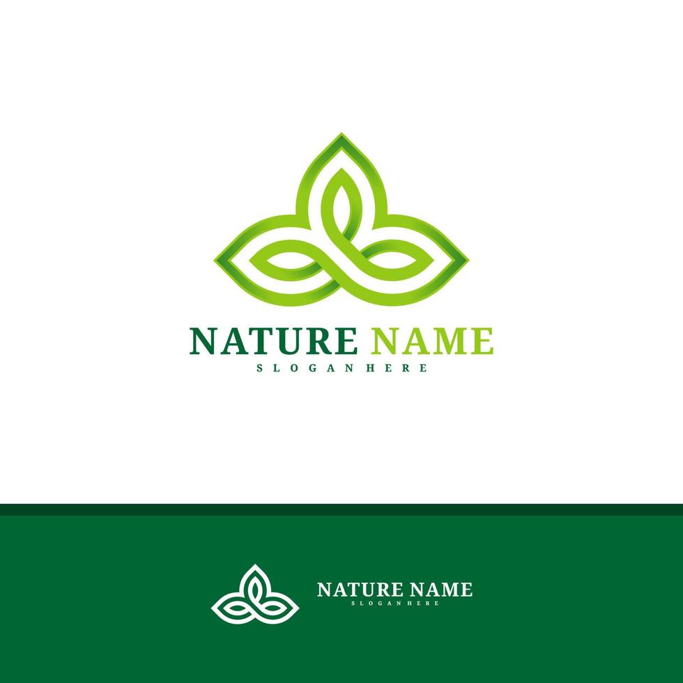 vetor de design de logotipo de natureza, ilustração de modelo de conceitos de logotipo de folha criativa.