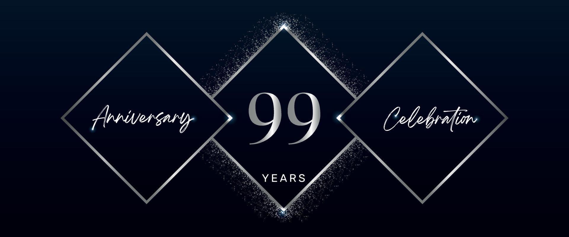 logotipo de comemoração de aniversário de 99 anos. design vetorial para eventos de comemoração de aniversário, festa de aniversário, cartão de felicitações, casamento, cartão de convite. vetor de design de modelo de aniversário de 99 anos