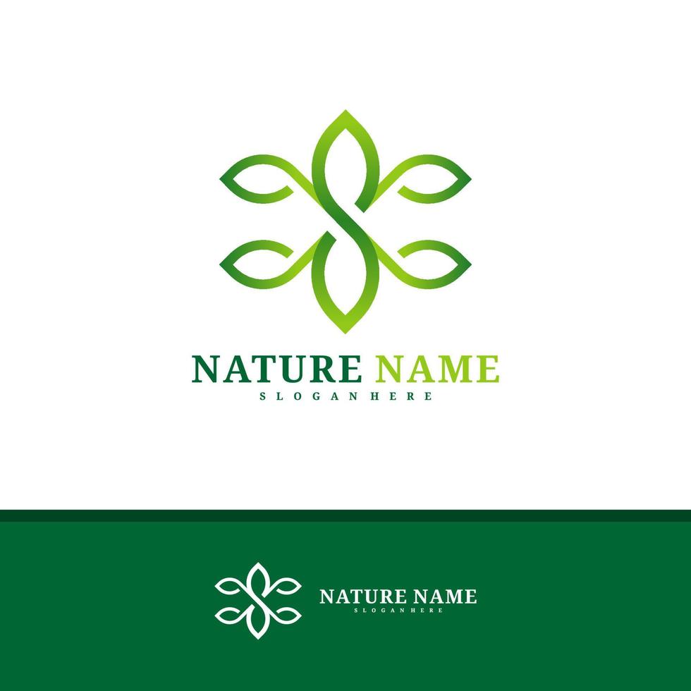 vetor de design de logotipo de natureza, ilustração de modelo de conceitos de logotipo de folha criativa.