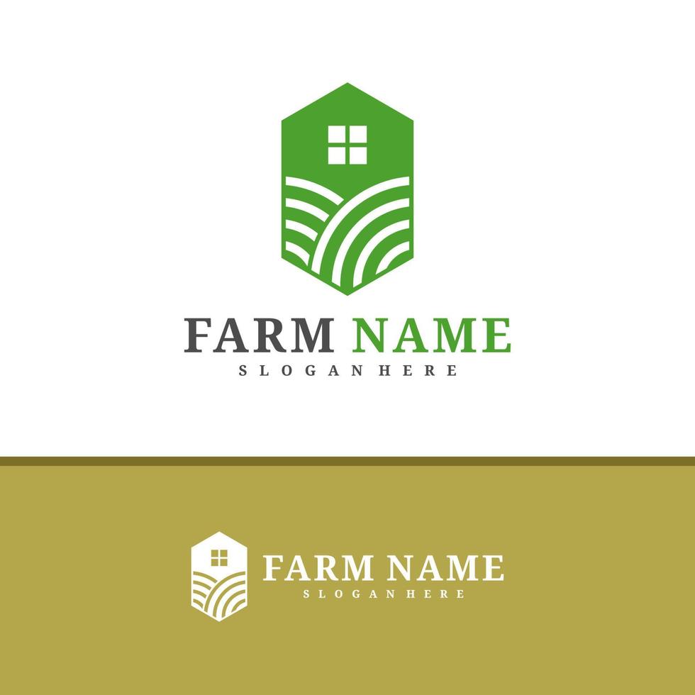 vetor de design de logotipo de casa de fazenda, ilustração de modelo de conceitos de logotipo de fazenda criativa.