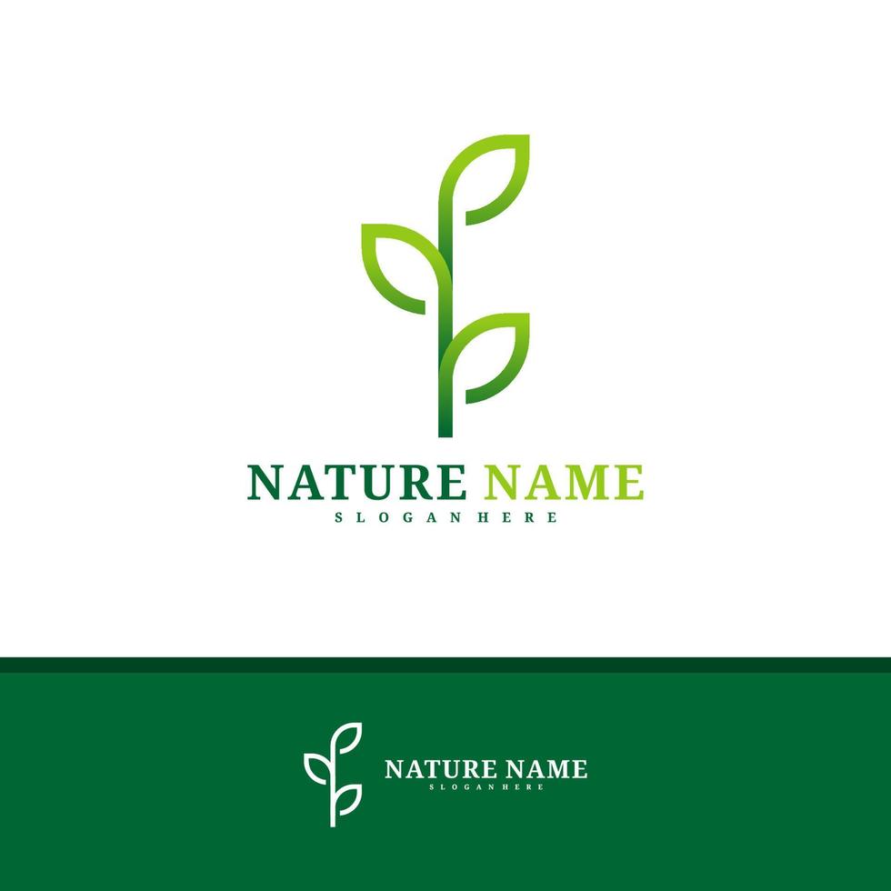 vetor de design de logotipo de natureza, ilustração de modelo de conceitos de logotipo de folha criativa.