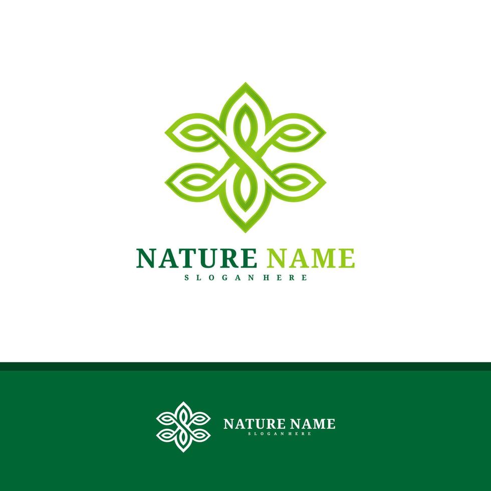 vetor de design de logotipo de natureza, ilustração de modelo de conceitos de logotipo de folha criativa.