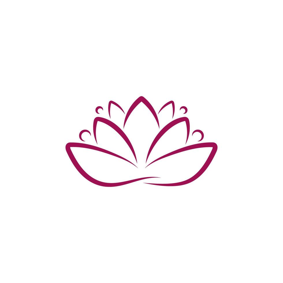 logotipo de flor de lótus de beleza logotipo de spa vetor símbolo de ioga e terapia