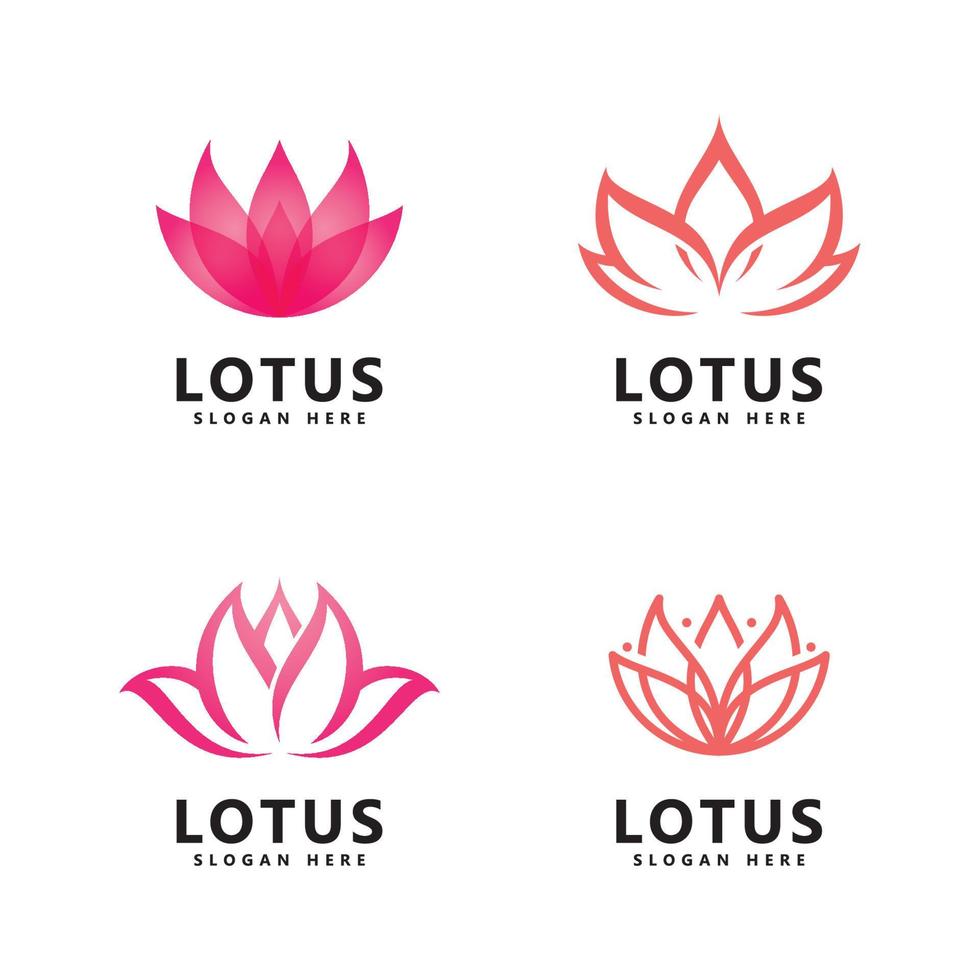 logotipo de flor de lótus de beleza logotipo de spa vetor símbolo de ioga e terapia