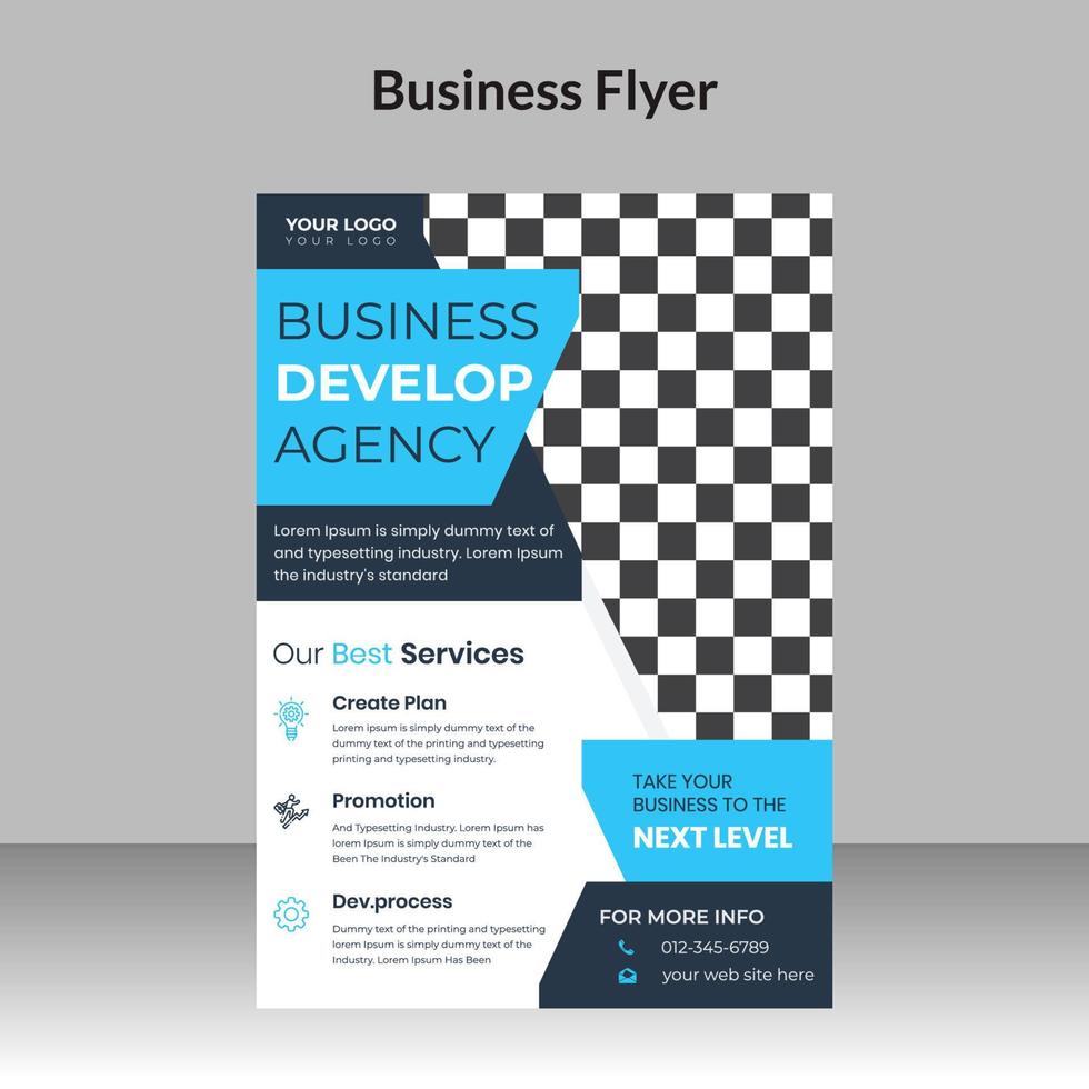 design de folheto de negócios corporativos e modelo de capa de folheto de agência de marketing digital com vetor livre de foto