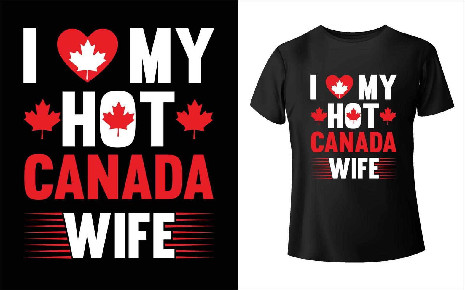 design de camiseta feliz dia do canadá camiseta amante do canadá design de camiseta amor canadá vetor