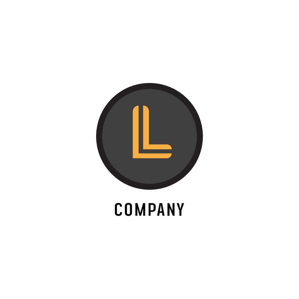 modelo de design de logotipo alfabético letra l, abjad, flat simple clean, black coffee brown, lettermark, elipse arredondada vetor