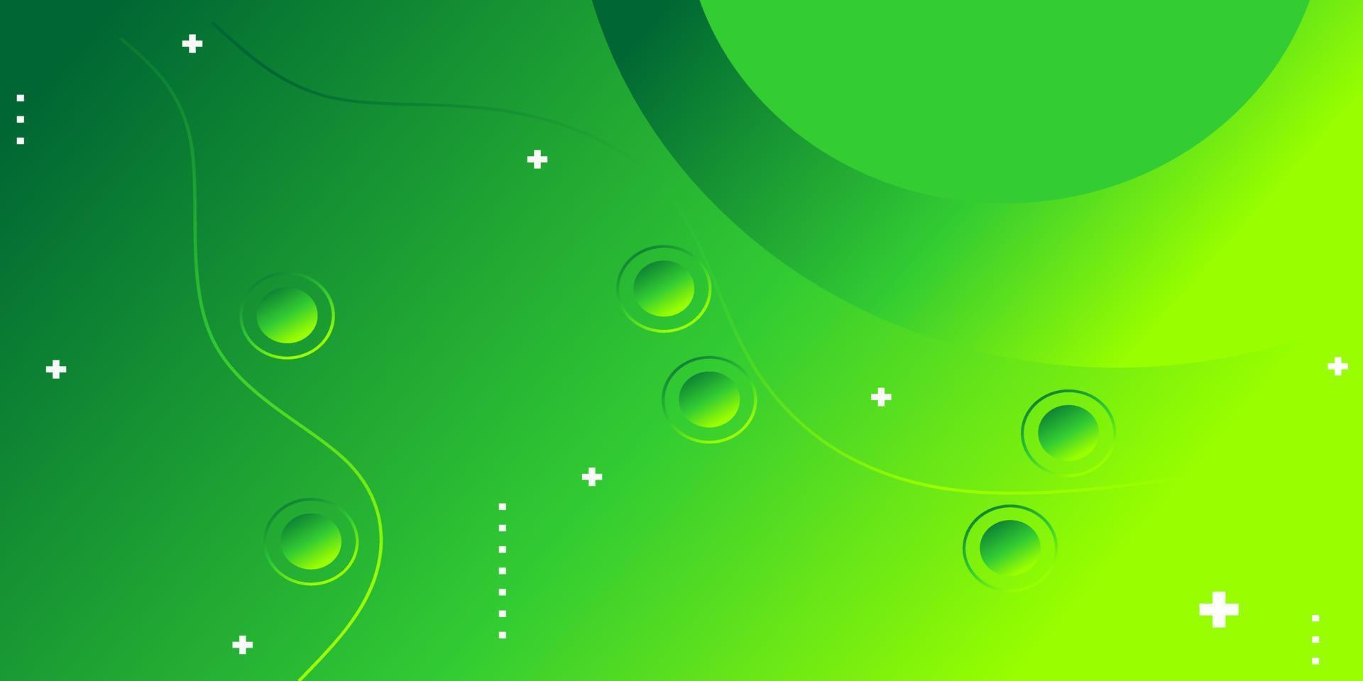 fundo verde fresco e natural com linhas curvas e círculos. design para site, banner, página de destino vetor