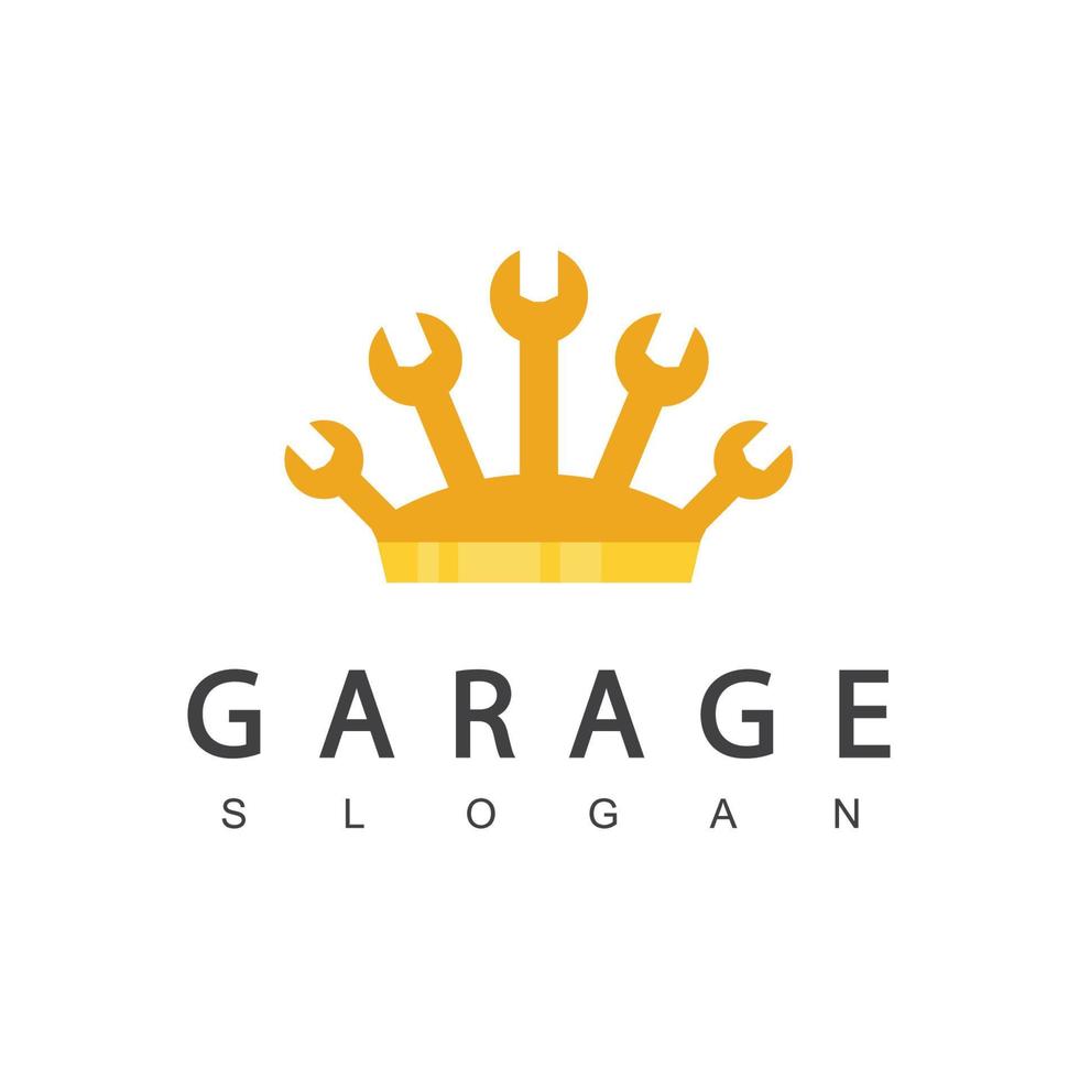 modelo de design de logotipo de garagem rei vetor