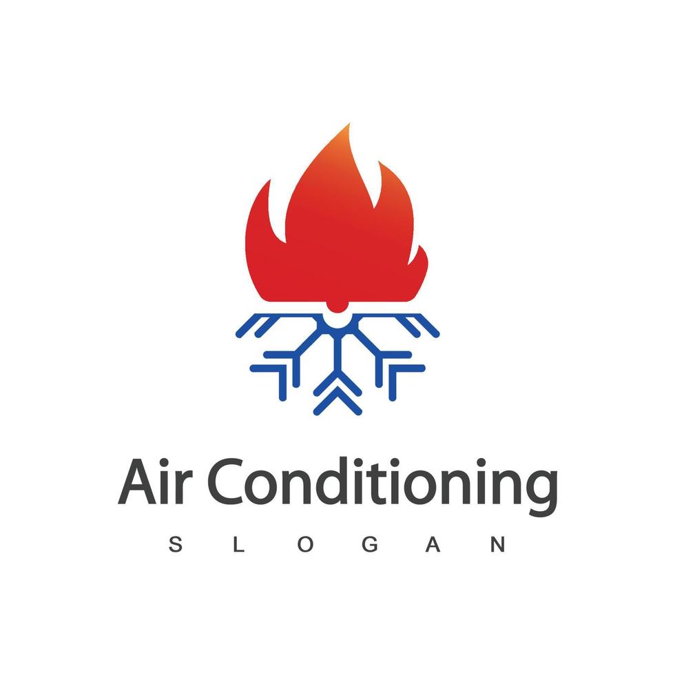 logotipo de ar condicionado, conceito de logotipo hvac vetor