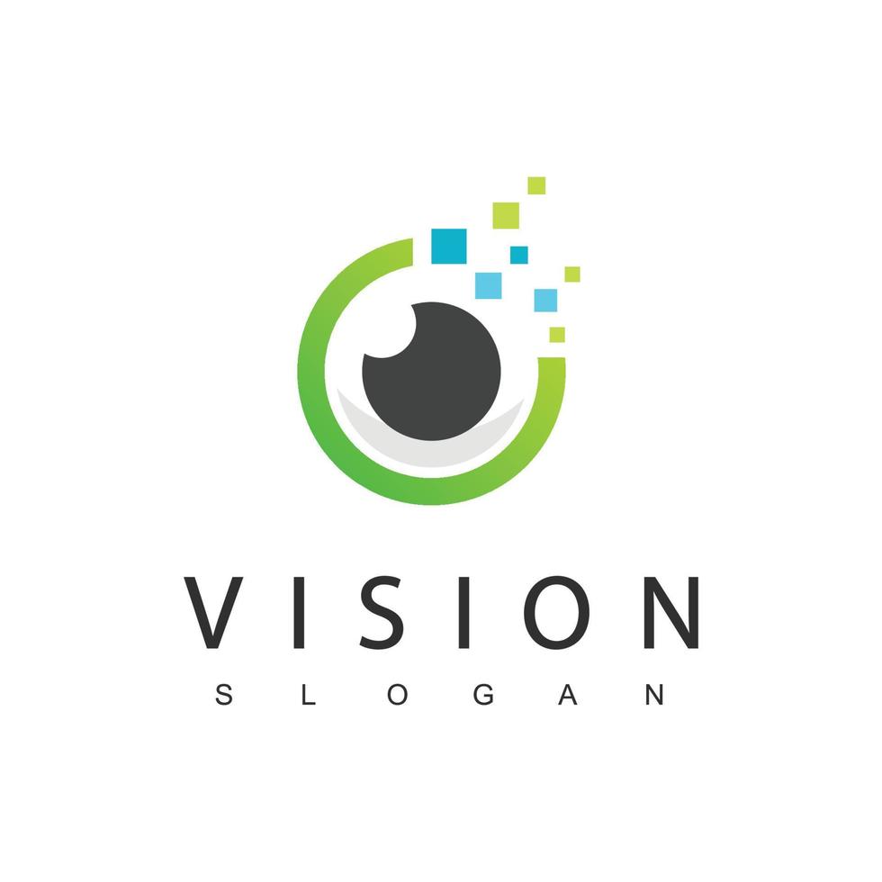 visão digital, modelo de design de logotipo multimídia vetor