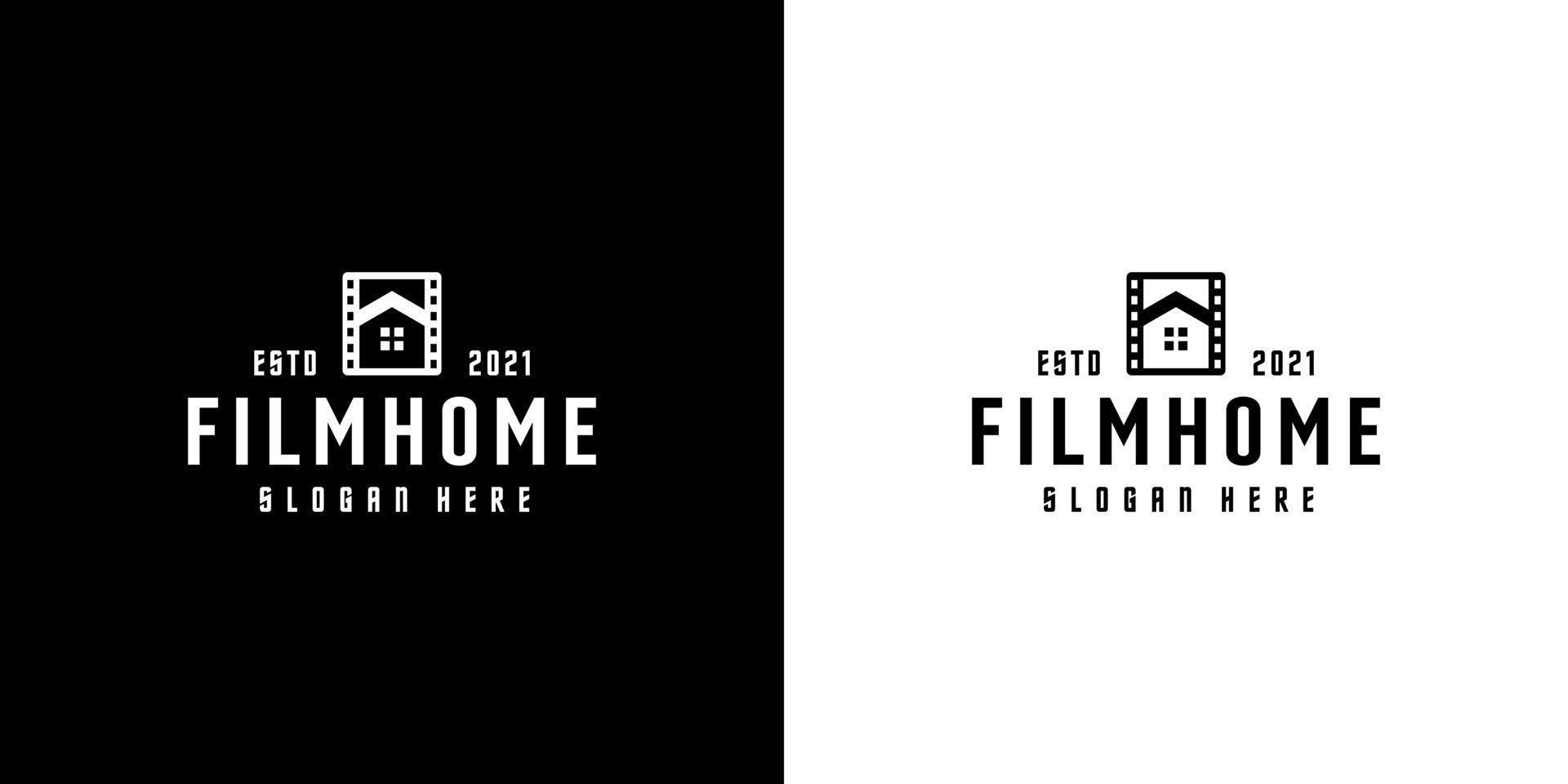 design de vetor de logotipo em casa de filme