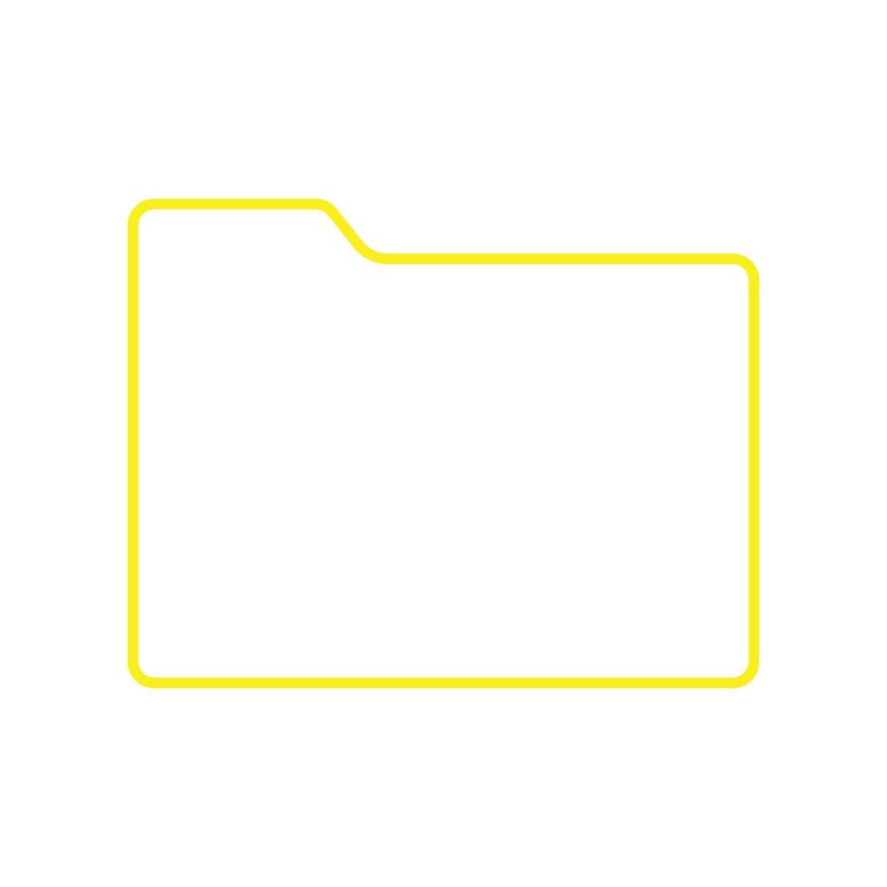 ícone de linha de pasta de vetor amarelo eps10 em estilo simples e moderno isolado no fundo branco