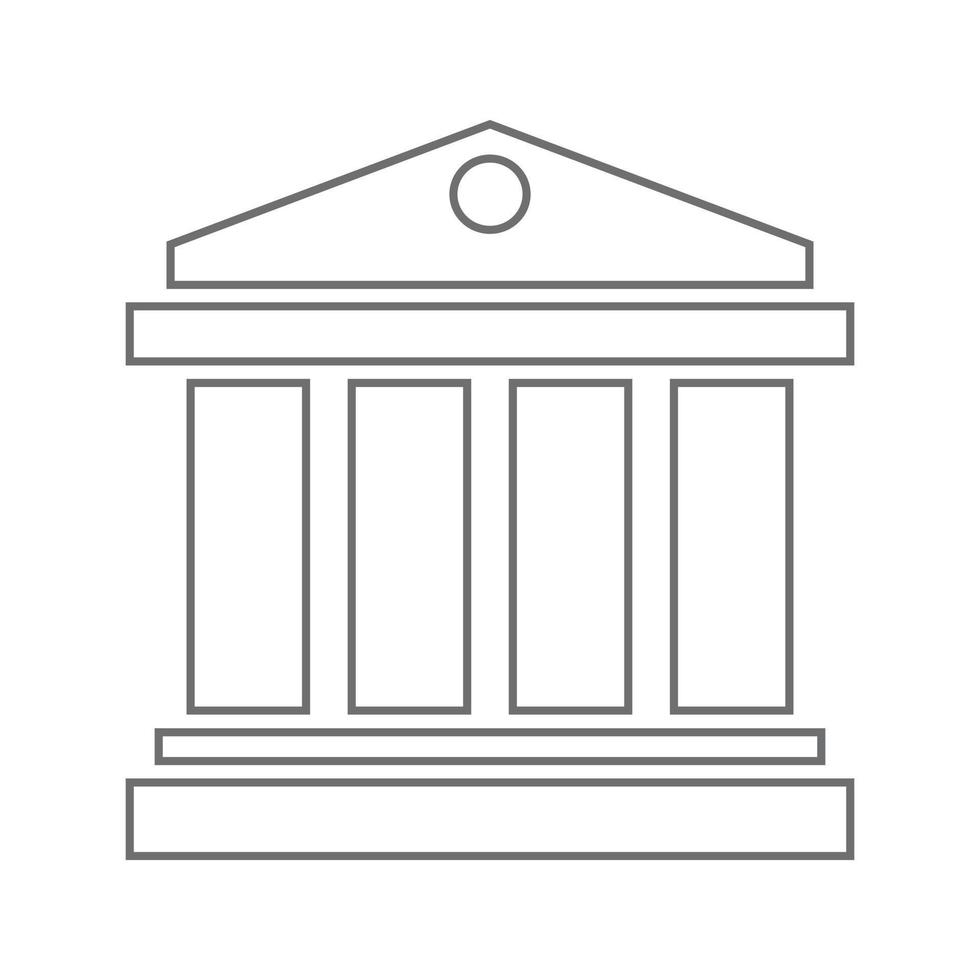 ícone de linha de banco de vetor cinza eps10 em estilo moderno plano simples isolado no fundo branco