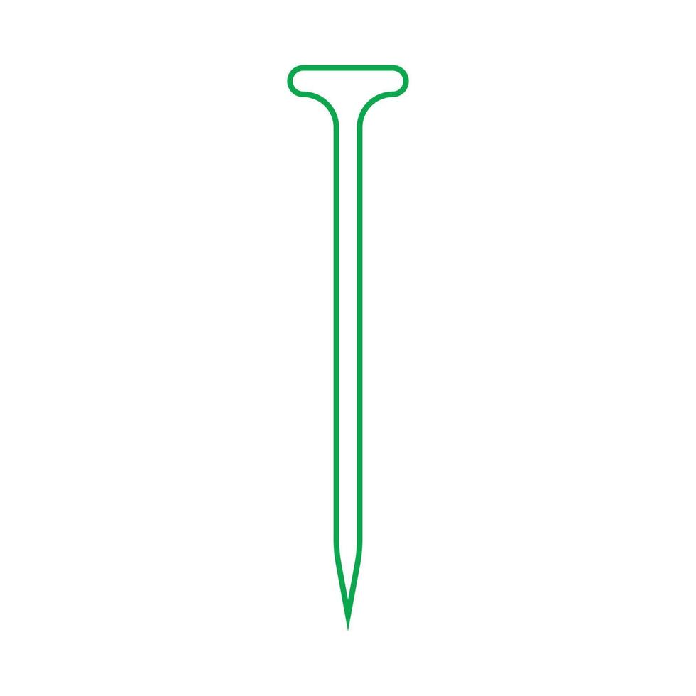 ícone de linha de unha de metal vetor verde eps10 em estilo simples e moderno isolado no fundo branco