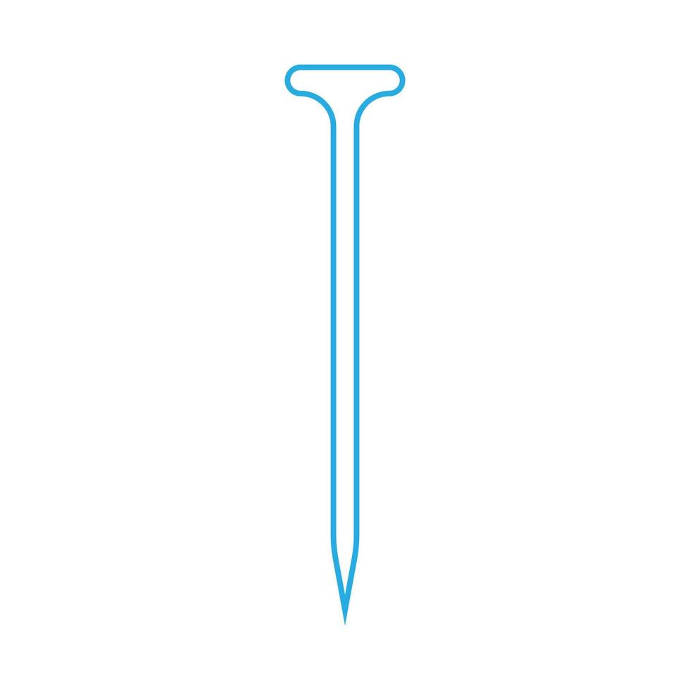 ícone de linha de unha de metal vector azul eps10 em estilo simples e moderno isolado no fundo branco