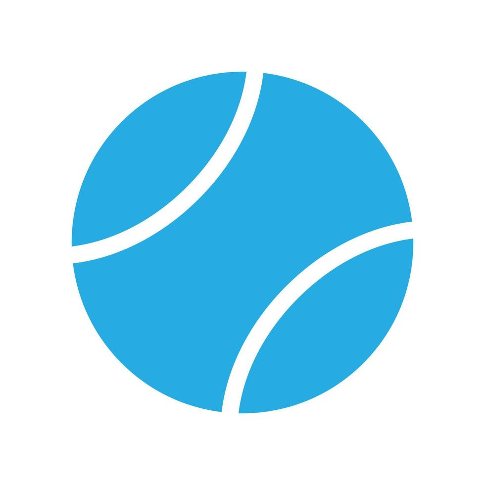 ícone de bola de tênis de vetor azul eps10 em estilo simples e moderno isolado no fundo branco