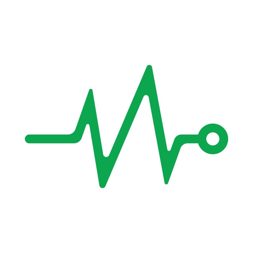 ícone de pulso do monitor de batimento cardíaco verde vetor eps10 em estilo simples e moderno isolado no fundo branco