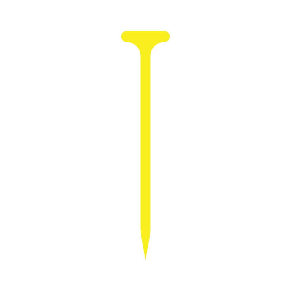 ícone de unha de metal de vetor amarelo eps10 em estilo simples e moderno isolado no fundo branco