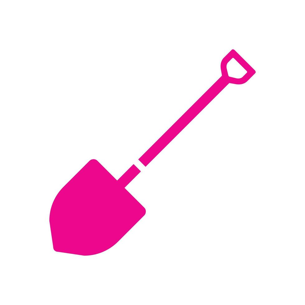 ícone sólido de pá de vetor rosa eps10 ou logotipo em estilo moderno simples e moderno isolado no fundo branco