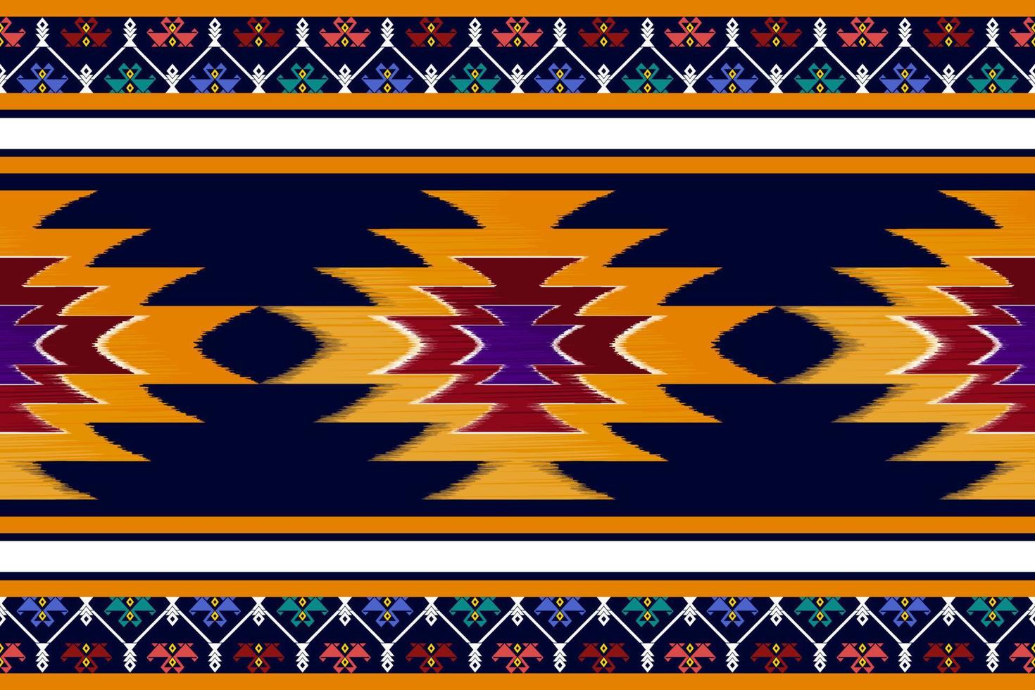 design de padrão têxtil sem costura étnica ikat. tecido asteca tapete mandala ornamentos têxteis decorações papel de parede. tribal boho peru nativo bordado tradicional de fundo vector. vetor