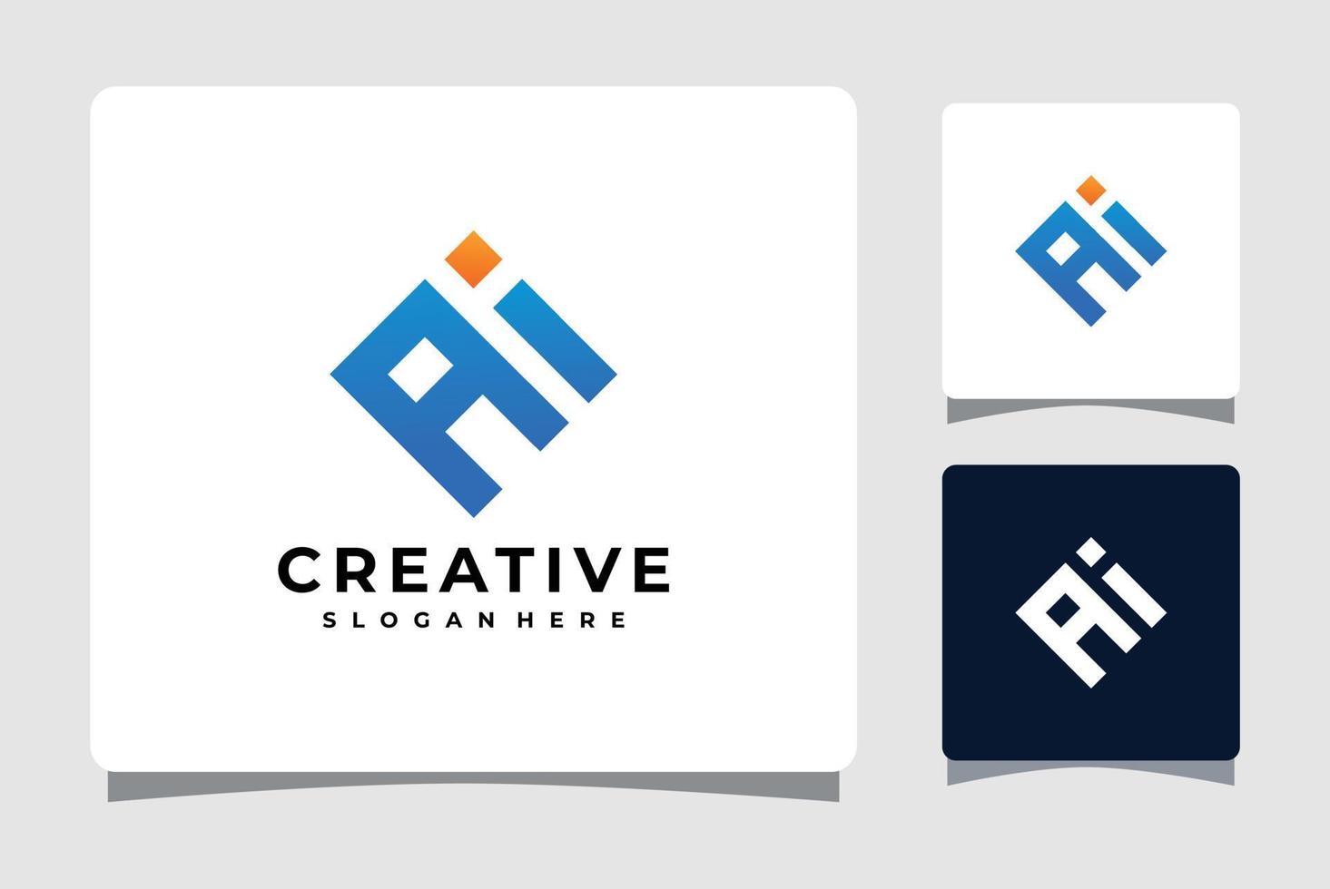 inspiração de design de modelo de logotipo de geometria letra ai vetor