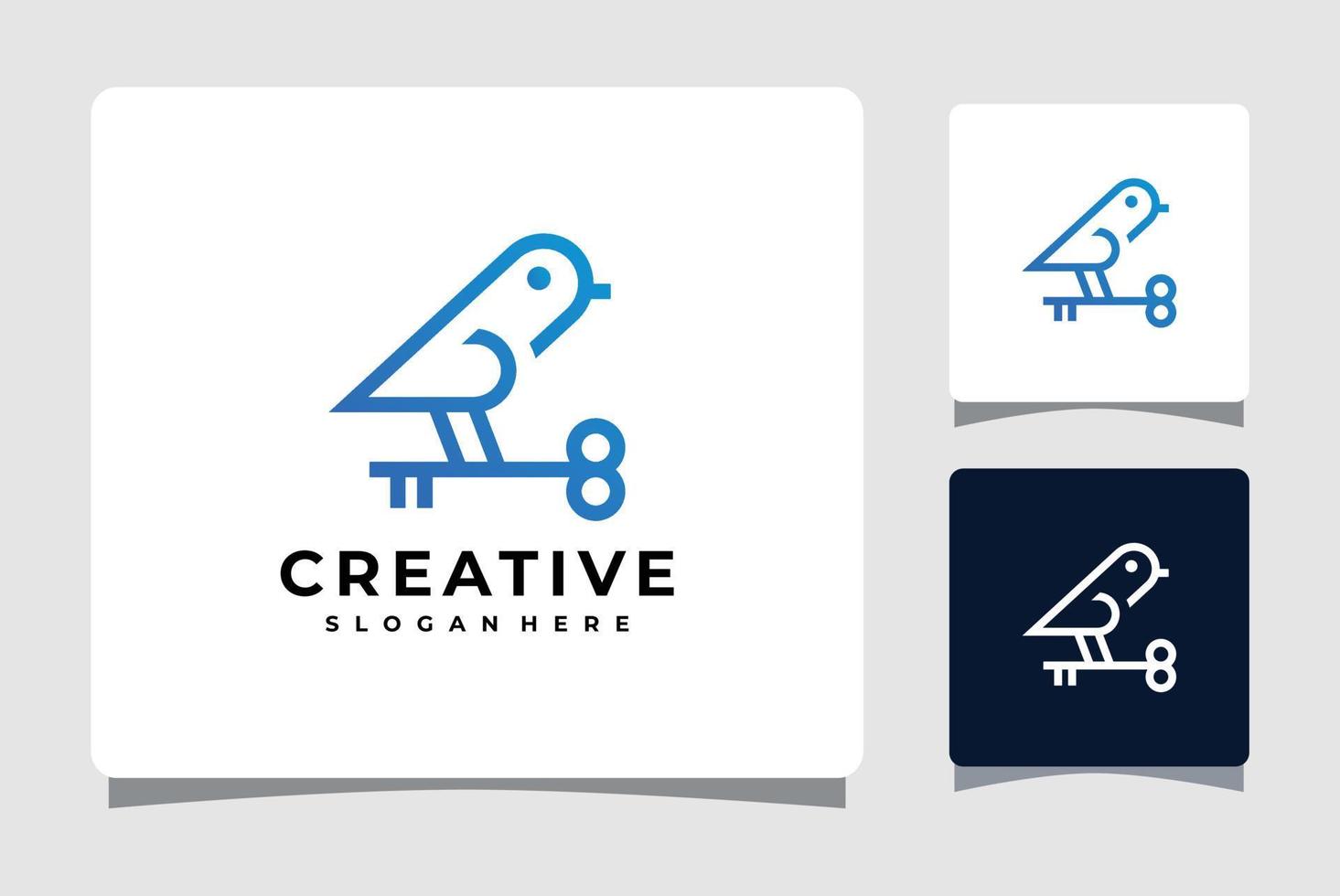 inspiração de design de modelo de logotipo de chave de pássaro vetor